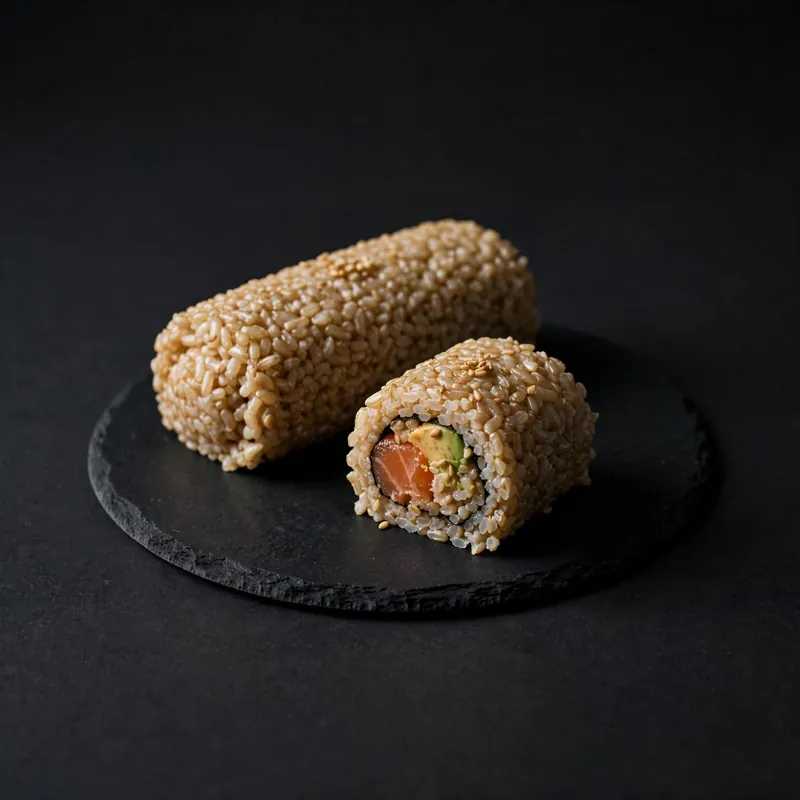 Brown rice salmon rolls